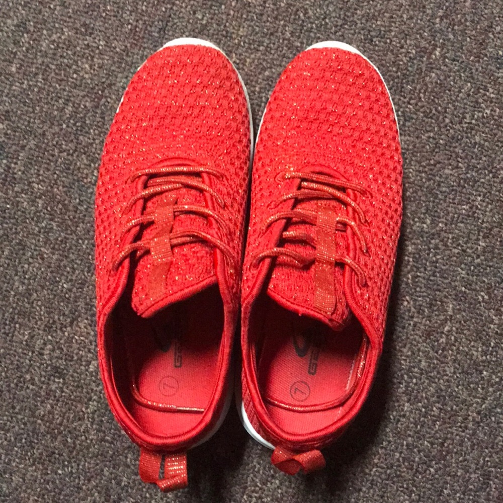 Red & gold shoes